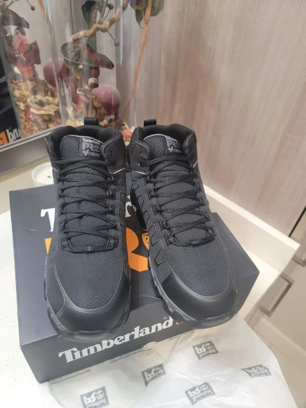 Timberland Pro Men's Powertrain  Alloy Safety Toe Work Shoes Sz 11 NIB Black